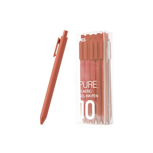 동아피엠에스 KACO PURE 컬러 소프트 젤펜 블랙심 0.5mm 10p, 베이지브라운, 1개