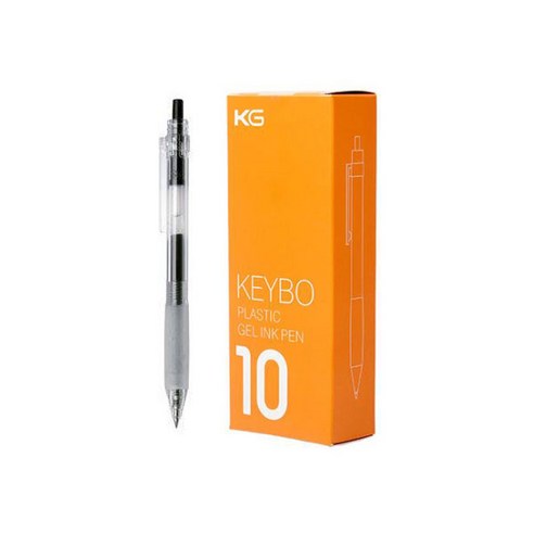 KACO KEYBO 젤 펜 0.5mm, 흑색, 10개입