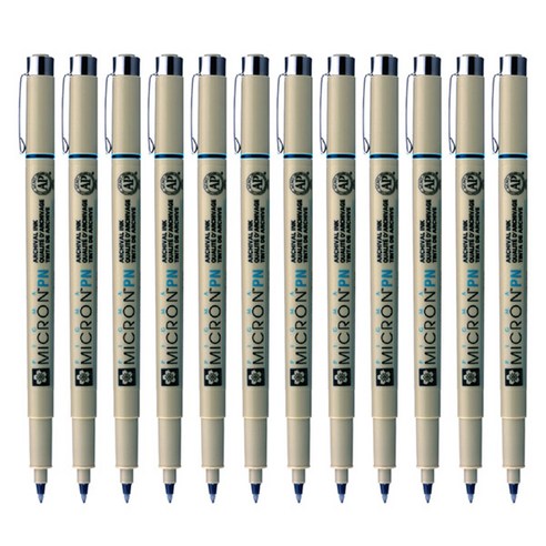 SAKURA 피그마 마이크론 PN 젤잉크펜 0.5mm, 블루, 12개입
