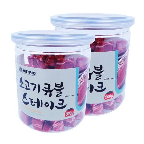 뉴트리오 스테이크 반려견 간식, 소고기큐블맛, 300g, 2개