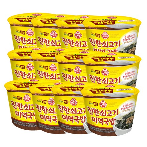 오뚜기 컵밥 진한 쇠고기미역국밥, 283.5g, 12개