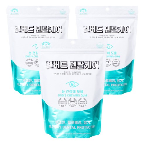 덴탈헬스 강아지 덴탈껌, 민트맛, 60g, 30개 강아지껌 12 벨버드 푸드 덴탈케어 강아지 간식, 종합건강, 100g, 3개