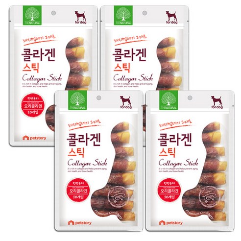 더내추럴 콜라겐 스틱 강아지 간식 8cm 10p, 오리, 4개