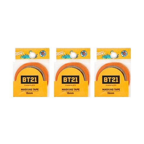 라인프렌즈 BT21 마스킹테이프 15mm, 슈키, 3개