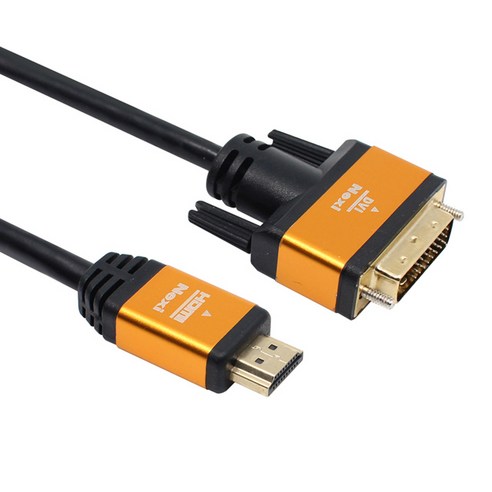 넥시 HDMI 2.0 to DVI 골드메탈 모니터 케이블 V2.0, NX-HD20DVI-050