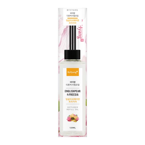 바이향 홈 디퓨저 리필 오일 120ml + 섬유스틱 5p, 잉글리시페어앤프리지아