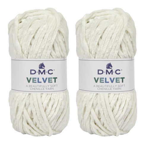 DMC 벨벳 뜨개실 2p, 4 바닐라, 100m
