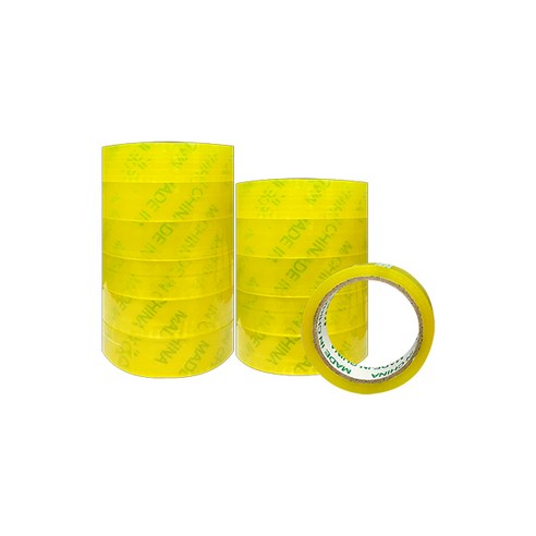 블루마토 투명테이프 24mm x 50m PTP005, 노란빛투명, 12개