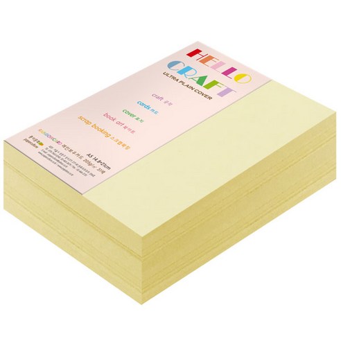 종이문화 두꺼운양면카드지 레인보우카드 No.01 레몬, A5, 360매