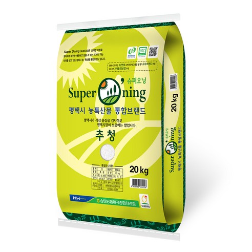 농협 2019년산 슈퍼오닝 추청 백미, 20kg, 1개
