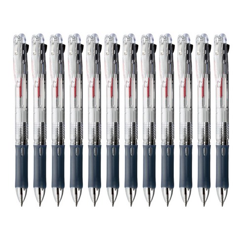 제브라 클립온슬림 2C 멀티펜 0.7mm, 클리어, 12개