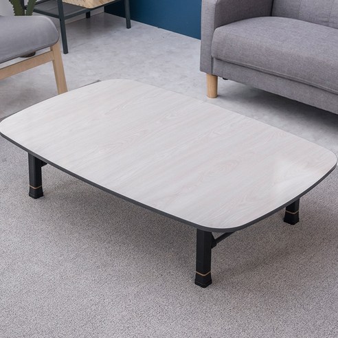 벨라홈 LPM 샤르망 라운드 5단 높이조절 접이식테이블 1200 x 800 mm, 화이트오크