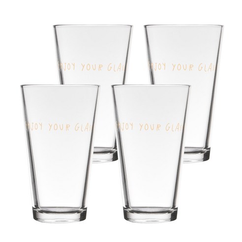 하우밍 골드메세지 하이글라스컵 445ml, 인조이, 4개