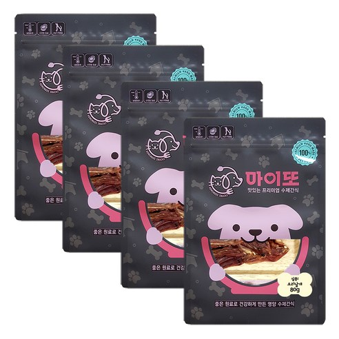 마이또 심쿵 반려견 국내산 수제간식, 오리날개맛, 4개입