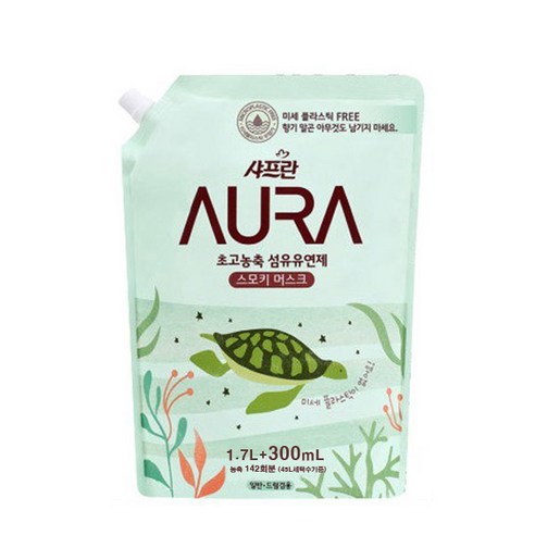 샤프란 AURA 고농축 섬유유연제 스모키머스크 리필, 2L, 1개