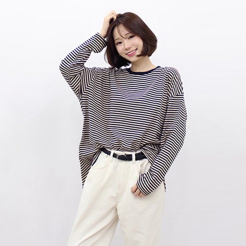 팡팡샵 T 긴 스트라이프 임산부 박스티