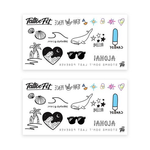타투에이전트 타투핏 데일리 타투 스티커 NORMAL TATTOO, N08 SUMMER NIGHT, 2개