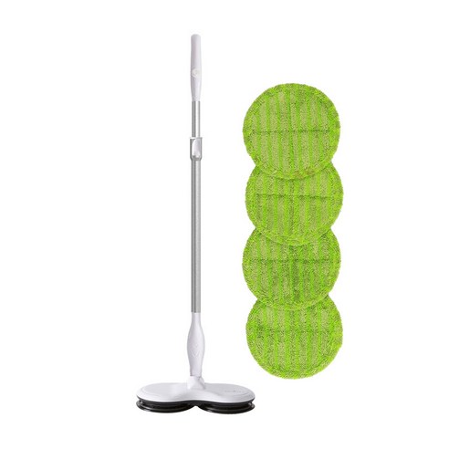 모리츠 듀얼 스핀맙 무선 물걸레청소기 + 물걸레패드 4p MWC-W2000, 화이트