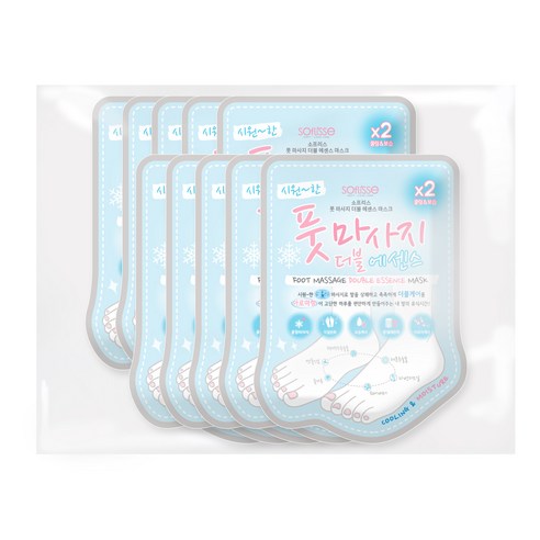 소프리스 풋 마사지 더블에센스 마스크팩 쿨링, 1개입, 10개