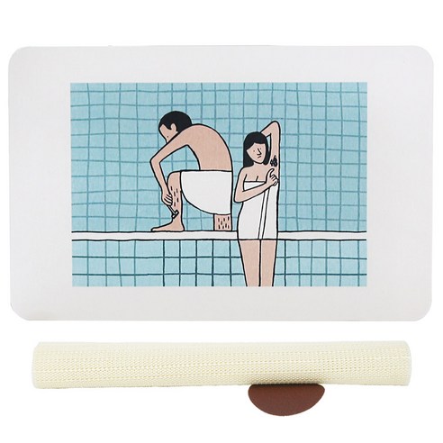 코시나 양면 규조토 발매트 + 미끄럼 방지패드, 버블팝