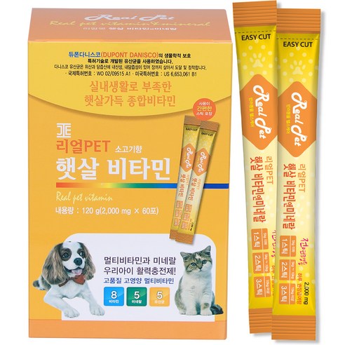 리얼펫 햇살비타민 강아지 영양제 60포, 면역건강, 1개