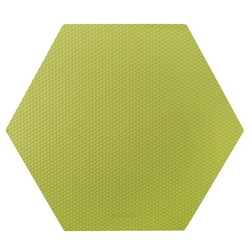 케라미카 실리콘 엠보 테이블매트 헥사곤, 올리브, 440 x 380 mm