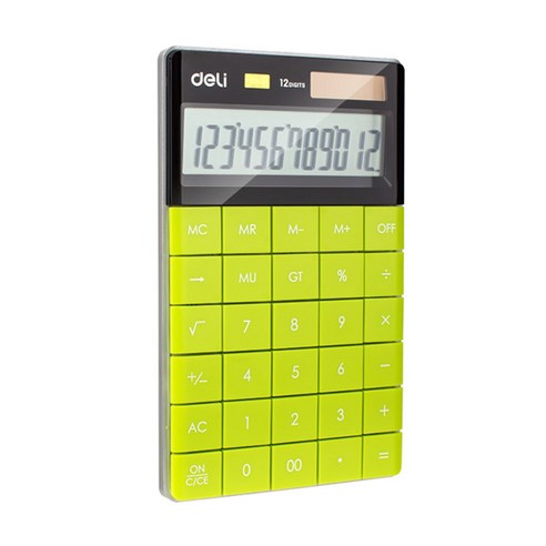 델리 컬러 계산기 166 x 104 x 15 mm E1589, 그린, 1개