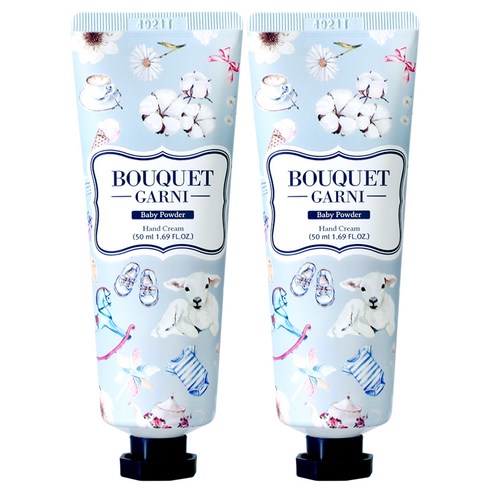 부케가르니 핸드크림 베이비파우더, 50ml, 2개