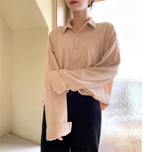 오키진 여성용 코듀따뜻 박시 남방