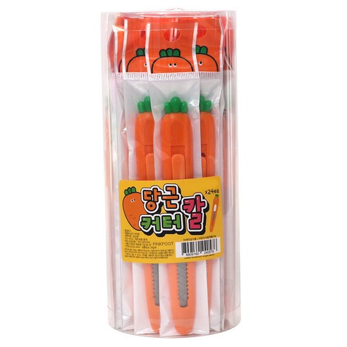 핑크풋 1000당근 커터칼, 오렌지, 24개