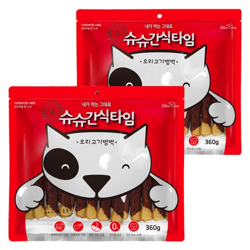 슈슈 간식타임 강아지 져키, 오리고기범벅, 2개
