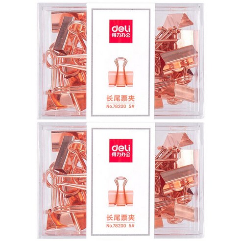 델리 메탈 더블클립 78200 로즈골드, 5호(18 x 36 mm), 20개입, 2개