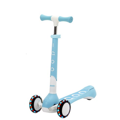 조코 유아용 LED 접이식 킥보드 IQOO SCOOTER, 스카이블루 + 화이트