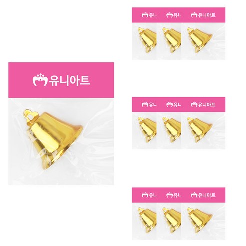 유니아트 미니종 65mm 만들기재료, 금색, 10개