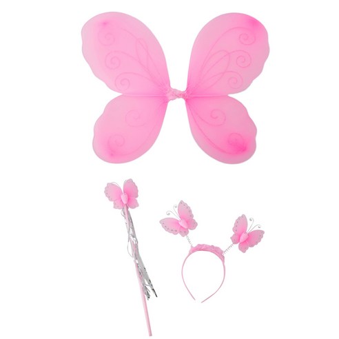 파티쇼 천사요정 치마 30cm + 날개 세트, 핑크, 1세트