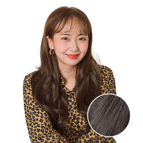 가발매니아 붙임머리 리얼하프피스 베이스펌 + 부분 2피스 세트, 내츄럴브라운, 1세트