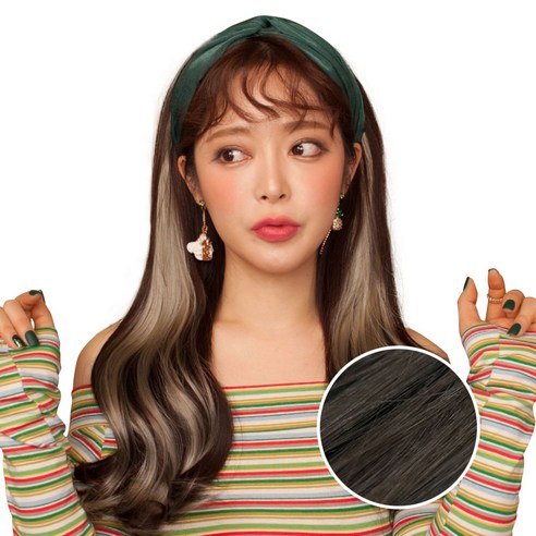 가발매니아 글램루즈 퍼스널컬러 붙임머리, 벨벳머쉬룸, 3개