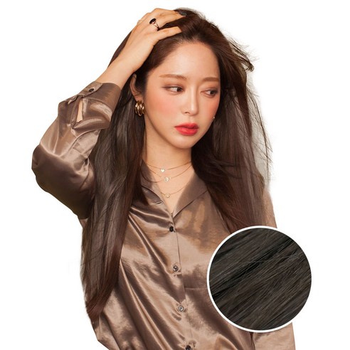 가발매니아 스트레이트 퍼트널컬러 붙임머리, 벨벳머쉬룸, 3개