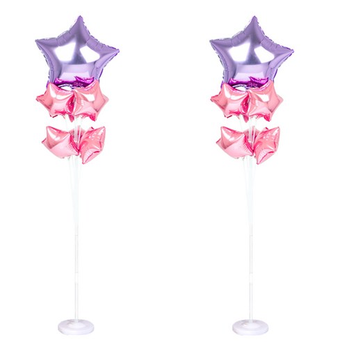 파티쇼 풍선꽂이 장식 세트 130cm 은박, 별핑크라벤다, 2세트