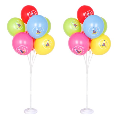 풍선꽂이 장식 세트 130cm, 컬러풀 해피벌스데이고깔, 2세트