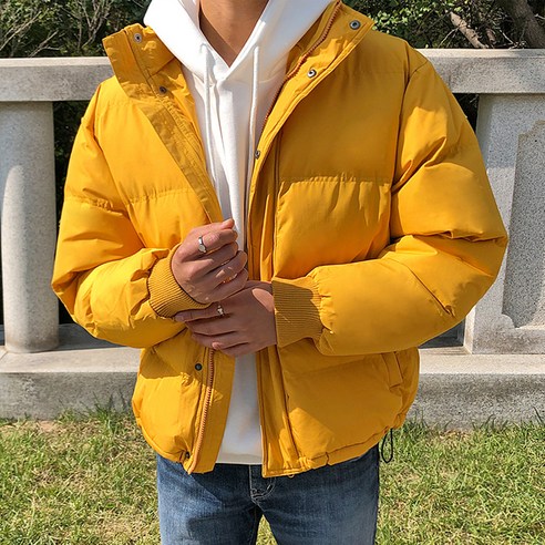 머시따 남성용 레인보우 오버핏 숏패딩