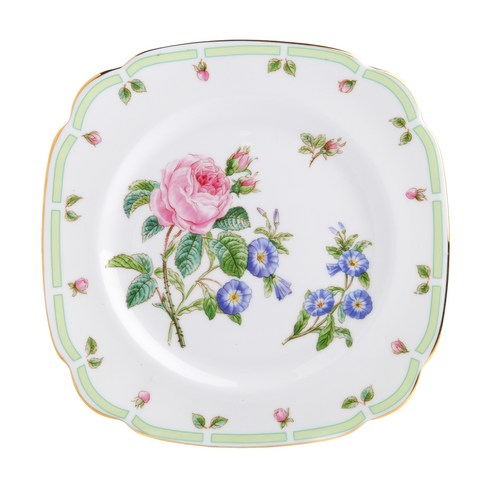 로얄알버트 보타니칼 골드 PLATE SQUARE, ROSES