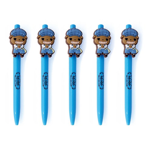 아이세움 엉덩이탐정 마스코트 볼펜 0.05mm, 브라운, 5개