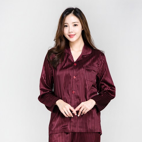 이라인 커플용 케이트 인조실크 상하잠옷