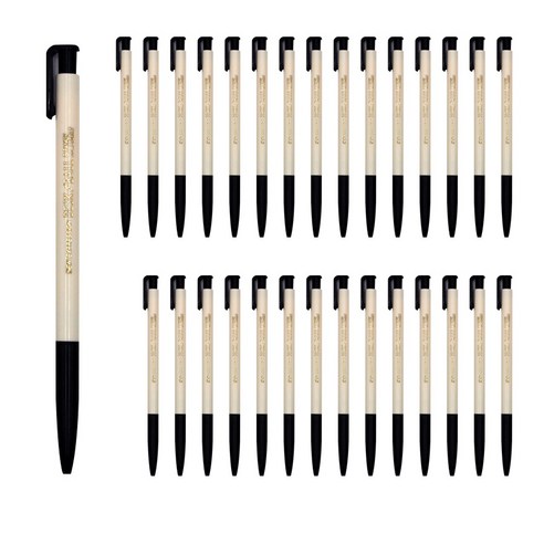 비팬시 데스크볼펜 0.7mm, 흑색(검정), 30개