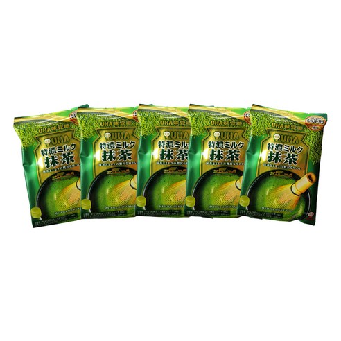 UHA 미카쿠도 토쿠노 밀크 말차 캔디, 81g, 5개
