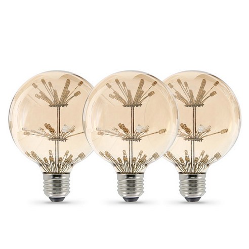 파파 LED 에디슨 눈꽃볼형 전구 G95 2W, 전구색, 3개