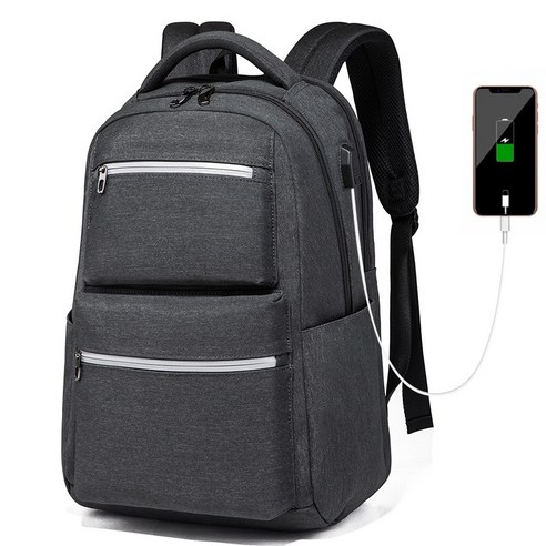 BAGnBAGs 뉴트렌드 노트북 백팩 BP-189 + USB, 다크그레이