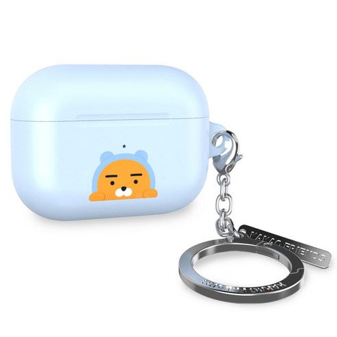 카카오프렌즈 에어팟 프로 키링 하드 케이스, 후드 라이언