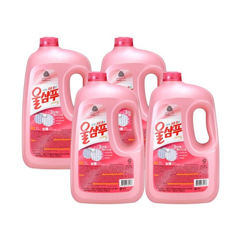 울샴푸 오리지널 중성세제 본품, 3L, 4개